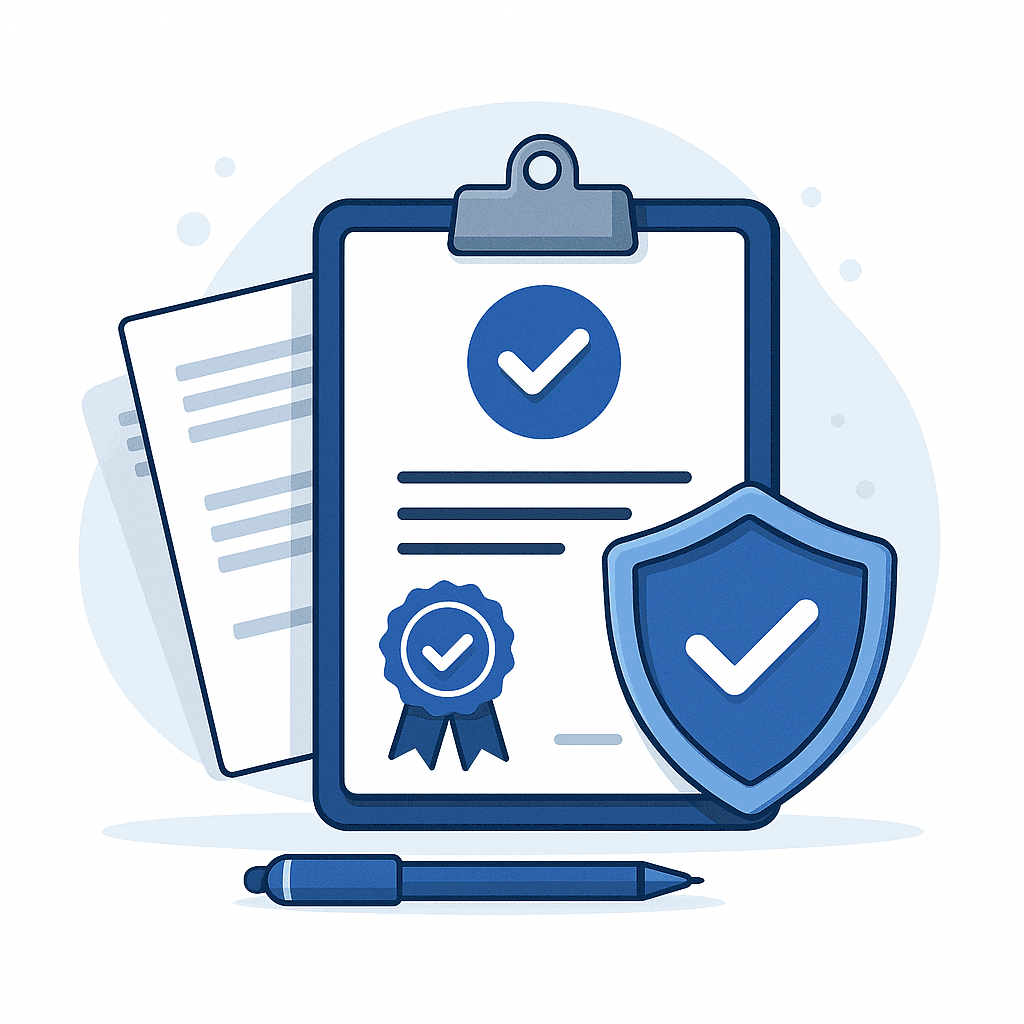 Compliance certificates and licenses
